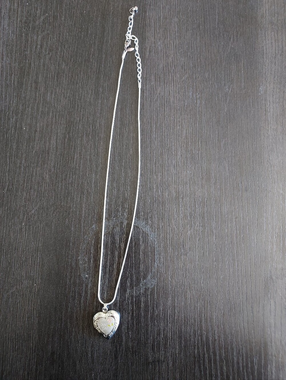 Delicate Silver Heart Pendant Locket Necklace - Timeless Romance